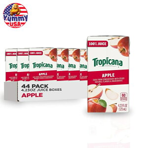 yő500~OFFN[|LzgsJ[i 100% W[X {bNX Abv W[X Tropicana 100% Juice Box, Apple Juice, 4.23oz (Pack of 44) { e CO y񂹏iz