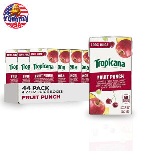 yXߋő勉MAX1400~OFFN[|zgsJ[i 100% W[X {bNX t[c p`Tropicana 100% Juice Box, Fruit Punch, 4.23oz (Pack of 44) - Real Fruit Juices { e CO Abv `