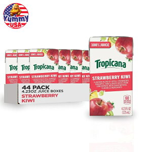 yő500~OFFN[|LzgsJ[i 100% W[X {bNX Xgx[ LECTropicana 100% Juice Box, Strawberry Kiwi, 4.23oz (Pack of 44) { e CO y񂹏iz