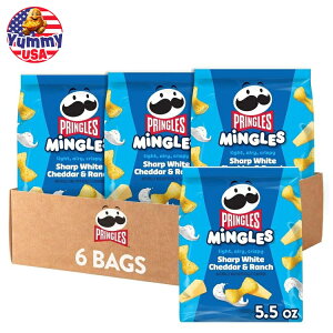vOX ~OY pt XibN V[v zCg `F_[ Ah ` `[Y pt (6 ) Pringles Mingles Puffed Snacks, Sharp White Cheddar and Ranch, Cheese Puffs(6 Bags) { e y