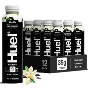 �q���G�� �u���b�N�G�f�B�V���� RTD �o�j�� �~�[�����v���C�X�����g �h�����N 500ml 12�{�p�b�N Huel Black Edition Ready-to-Drink Vanilla Meal Replacement Drink 16.9 Fl Oz 12 Pack �y�����񂹏��i�z