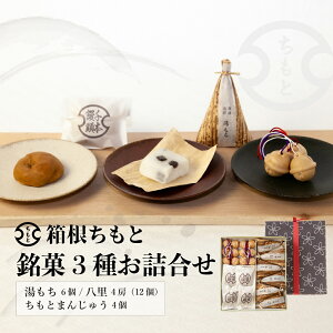 【神奈川県指定銘菓】箱根ちもと 手づくり 銘菓特選3種 お詰合せ Eセット(湯もち・八里・ちもとまんじゅう)ご贈答 ギフト 和菓子 お取り寄せ ご当地 最中 国産素材使用 和スイーツ