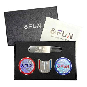 FUN (アンドファン) ゴルフマーカー セット おしゃれ パットが入る ライン入りマーカー  光って 見つかる カジノチップマーカー キャップクリップ マグネット 景品 賞品