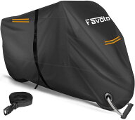 Favoto バイクカバー 厚手 2.5m防風ベルト付き ワンタッチバックル付き UVカット 高防風 防埃 防雨 防水 …