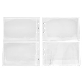 STOBOK バインダーポケット A5 クリアポケット リフィル ファイル 透明 名刺ポケット 6穴 差し替え式 クリアファイル 写真収納 大容量 多功能 小物収納 整理 20枚入