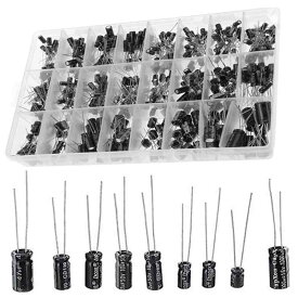 Bestgle アルミ電解コンデンサ 500本 電解コンデンサ 電子部品バッグ 24種類 0.1uF - 1000uf 電子工作基本部品セット大容量 電解コンデンサ セット