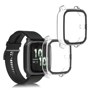 kwmobile 2x �P�[�X Garmin Venu Sq 2 Music/Sq 2�Ή� �J�o�[ - �t���{�f�B �K���X �ϏՌ� �����^ ����