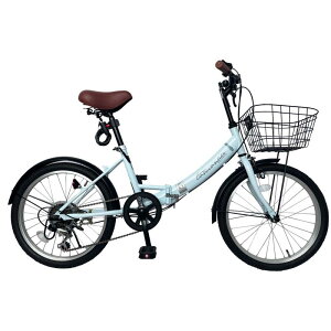 TOMONAU 折り畳み自転車 20インチ 折りたたみ自転車 6段変速 カゴ ワイヤー錠 ライト付き 通勤 通学 街乗 前後泥除け装備 ハンドルの高さ調節できる 小径車 ミニベロ-T-FDB206L