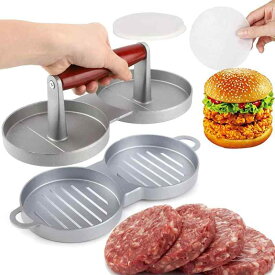 ヴカヨ（Vukayo）ハンバーガープレス DIY 肉プレス 調理器具 キッチン用品 ハンバーガーメーカー ミートプレス 新型金属製