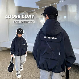 LOOSE COAT ウインドブレーカー　ジャケット　ジャンパー　子供服　子ども服110　120 130　140　150　160　ブラック