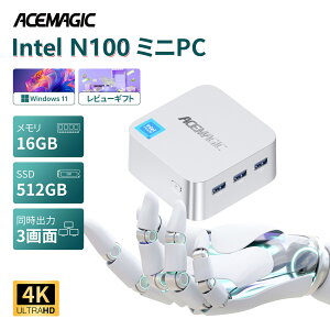uN[|25,920~Iv~jPC Intel N100 mini pc 4C/4T 16+512GB M.2 PCIe3.0 SSD(Max 2TB) LPDDR5 ő3.4GHz Windows11 ~jp\R pt@ 34K@60Hzo USB3.1x3 HDMI 2.0x3 RJ45x2 ^pc WiFi 5+BT4.2 VESA M