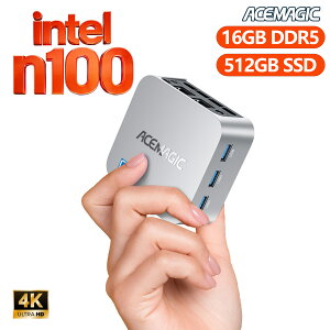 �u�N�[�|����27880�I�v�~�jPC Intel N100 mini pc 4C/4T 16+512GB M.2 PCIe3.0 SSD(Max 2TB) LPDDR5 �ő�3.4GHz Windows11 �~�j�p�\�R�� ��p�t�@������ 3���4K@60Hz�����o�� USB3.1x3 HDMI 2.0x3 RJ45x2 ���^pc WiFi 5+BT4.2 VESA �M�t