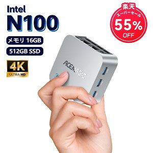 uNőZ[v~jPC Intel N100 mini pc 4C/4T 16+512GB M.2 PCIe3.0 SSD(Max 2TB) LPDDR5 ő3.4GHz Windows11 ~jp\R pt@ 34K@60Hzo USB3.1x3 HDMI 2.0x3 RJ45x2 ^pc WiFi 5+BT4.2 VESA Mtg