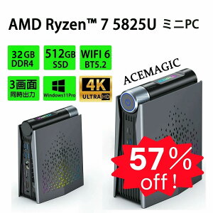 yssԌ蔼zIIzACEMAGIC ~jPC \ yAMD Ryzen7 5825zy16/32GB DDR4 3200MHz 512GB SSD PCIE3.0zmini pc ^ȃXy[Xpcy8RA/16Xbh/ő4.5GHzz MU 4K@60Hz Type-C+HDMI+DP 3ʏo 