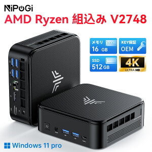 �u?16��OFF+�|�C���g��49668�~GET�I?�v�y���K�i�v��Office�t���zNIPOGI �~�jPC AMD Ryzen �g���� V2748 mini pc �����\�@��������ғ�8C/16T �ő�4.3GHz Win11Pro 16GB+512GB �~�j�p�\�R�� USB3.2×6 Type-C/HDMI/DP 3���4K Wi-
