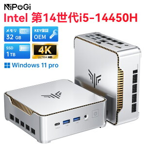 16��OFF�N�[�|���t�I���~�jPC Intel ��14����i5-14450H �ő�4.90GHz [32GB+1TBSSD] 10�R�A(6P+4E)/16�X���b�h Win11Pro 4k@120Hz/3��ʏo�� TDP54W HDMI WiFi6+BT5.2 �Q�[�~���O pc �p�\�R�� �f�X�N�g�b�v �����\minipc ���^ 