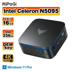 �~�jPC Intel N5095 16GB+256GB SSD LPDDR4X �i4C/4T�jWin11 Pro WiFi5 ���^PC SATA�Ή� ���𑜓x UHD 4K �f�X�N�g�b�vpc �������ő� VETESA �ȃX�y�[�X���^pc ���y�� HDMI 3.0 DP �L��LAN�|�[�g�t�� NIPOGI �����N�� �ȓd�� 