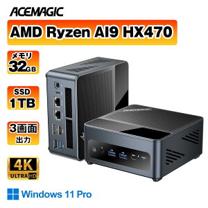 �y2026�V�^�E�������Q�[�~���OPC�zACEMAGIC F5A �~�jpc AMD Ryzen AI9 HX 470 LPDDR5X mini pc ryzen USB4×2(40Gbps)�b4���8K�Ή��b�f���A��2.5G LAN�EWiFi 6E�EBT 5.2�bWin 11 Pro/�I�t�B�X/����ҏW/�Q�[�~���O�ɍœK ���^