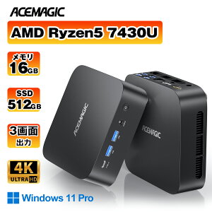 OEM Key ACEMAGIC �~�jpc AMD R5 7430U�y16GB DDR4 512SSD M.2 2280�z Windows11Pro �Ή� �ő�4.3GHz mini pc WiFi6 SSD�e�ʊg��\ ���^pc 4K@60Hz �É� �����M���U �~�j�p�\�R�� 6C12T BT5.2