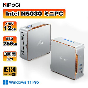 �y12GB+256GB�zNIPOGI mini pc Intel N5030��������� 4C/4T �ő�3.1GHz Win11 Pro SSD �~�j�p�\�R�� USB3.2×4 3��� 4K ����2.4G/5GWi-Fi BT4.2 �~�jPC �~�j�p�\�R�� minipc