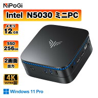 NiPoGi ミニpc Intel N5030 【2026新モデル・業界超ミニ】 最大3.1Hz mini pc Windows11 Pro 12GB+256GB …