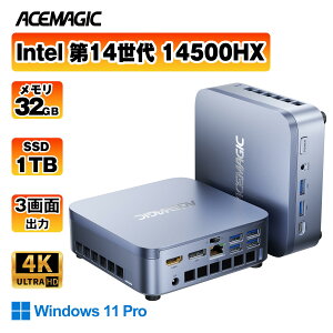 �~�jPC�yIntel ��14����HX�zMini PC i5-14500HX/i7-14650HX �I���� 32GB+1TB �ő�24�R�A32�X���b�h TDP55W 3���4K�o�� Win11 Pro DDR4�EPCIe4.0 WiFi6E+BT5.2 ���ʂ�I/O�|�[�g���� �����\minipc ���^ �~�jpc �Q�[�~���O �f�X
