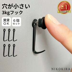 【まとめ買い合計6個】 壁掛け 壁かけ 壁 フック 目立たない 賃貸 画鋲 画びょう 3kg 穴 小さい 穴開けない 石膏ボード 石こうボード 引っ掛け 鏡 壁掛けミラー 時計 キーホルダー 鍵 トイレ