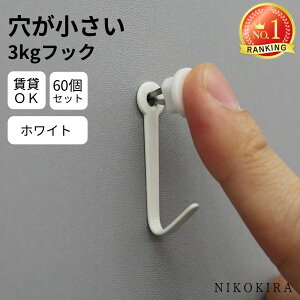 【まとめ買い合計60個】 壁掛け 壁かけ 壁 フック 目立たない 賃貸 画鋲 画びょう 3kg 穴 小さい 穴開けない 石膏ボード 石こうボード 引っ掛け 鏡 壁掛けミラー 時計 キーホルダー 鍵 トイレ