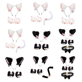 猫耳 カチューシャ 4色 しっぽセット猫 コスプレ 鈴付き リボン付き 可愛い 大人用 子供用 ハロウィン 衣装 仮装 コスプレ セクシー ねこ耳 獣耳 女の子 女性 可愛い かわいい イベント 衣装 学園祭 巫女 動物コス コスチューム 白/黒 猫耳カチューシャ