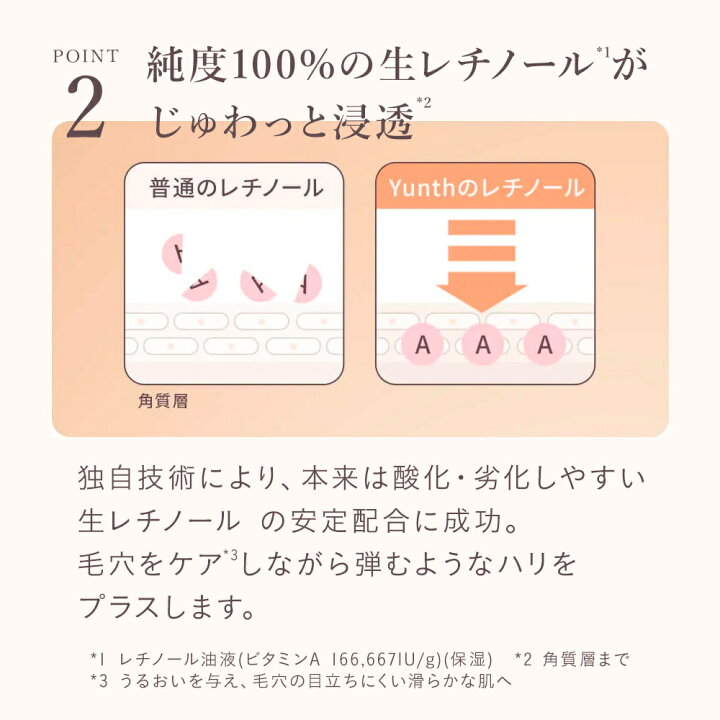 楽天市場】【P20倍+特典付き27日23:59ﾏﾃﾞ】【公式】Yunth 生レチノール 