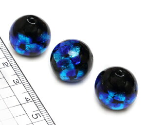 純銀箔入り【ほたる16mm】蛍16mm 1個 蛍石 トンボ玉 沖縄ホタルガラス 琉球ホタル