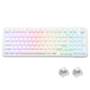 X98 QMK VIA�Ή� ���C�����X ���J�j�J�� �Q�[�~���O�L�[�{�[�h �p��z�� �����L�[�L���b�v 3���[�h�ڑ� BT5.0 2.4GHz USB-C �z�b�g�X���b�v�\ �����ς݃X�C�b�` �K�X�P�b�g�\�� RGB�o�b�N���C�g �m