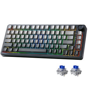 B75 75% �L�� ���J�j�J���L�[�{�[�h �z�b�g�X���b�v�Ή� �K�X�P�b�g���� RGB�o�b�N���C�g ���ϋv �p��z�� PBT�L�[�L���b�v �`�F���[�v���t�@�C�� Win Mac�p YUNZII ��������
