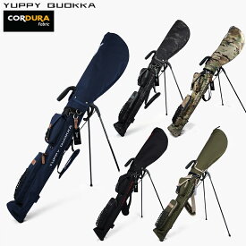 【雑誌掲載】CORDURAモデル新登場！ YUPPY QUOKKA セルフスタンドバッグ ゴルフ スタンドバッグ クラブケース お洒落 高級 上質を知るゴルファーが選ぶ 高耐久 コーデュラ ナイロン × 本革 × FIDLOCK 高機能 持ち運び 距離計ポケット大容量 軽量 頑丈 撥水