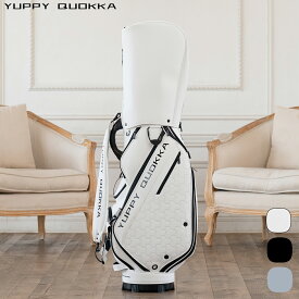 【2026年新作】 EVEN掲載モデル 東京発ブランド YUPPY QUOKKA お洒落 高級 PREMIUM ARMOR「鎧」CADDIE BAG 9.5型 キャディバッグ ゴルフ バッグ カート型 プレミアム シンセティックレザー メンズ レディース 軽量 撥水 かっこいい おしゃれ【1年保証付】