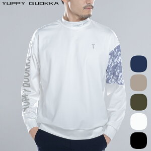 【公式 | メディア掲載】\新色登場/東京発 人気シリーズ STRETCH PREMIUM CAMO MOCK NECK ゴルフウェア メンズ モックネック YUPPY QUOKKA ゴルフウェア メンズ 長袖 シャツ 秋 冬 春 ロングシーズン 防