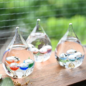 ガラスフロート温度計 しずくSSサイズ( ガリレオ温度計 インテリア 雑貨 インテリ雑貨 置物 オブジェ 飾り ガラス おしゃれ かわいい サイエンス雑貨 科学雑貨 温度 計測 観察 測定 父の日