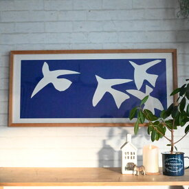 『アートフレーム　アンリ・マティス　Les oiseaux,1947』（ マチス Henri Matisse 鳥 青い鳥 大型 大判 ポスターフレーム アートポスター アートパネル ウォールデコ デコレーション 飾り 額付き 額装 額縁 木製 絵画 絵 壁 壁掛け リビング インテリア おしゃれ 北欧 )