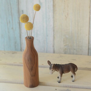 『 フラワーベース CB10 』一輪挿し 1輪挿し 木製 おしゃれ かわいい ナチュラル チーク ガラス 花器 花瓶 花 ドライフラワー グリーン 植物 飾る 収納 リビング 玄関 トイレ インテリア 雑貨