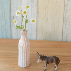 『 フラワーベース しのぎホワイトCB19 』一輪挿し 1輪挿し 木製 おしゃれ かわいい ナチュラル チーク ガラス 花器 花瓶 花 ドライフラワー グリーン 植物 飾る 収納 リビング 玄関 トイレ イ