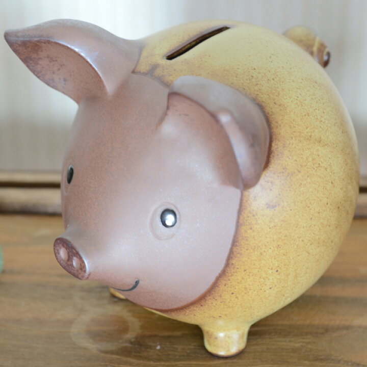 楽天市場 ブタさんの貯金箱 大 豚 ぶた マネーバンク おしゃれ 波佐見焼 日本製 蓋つき 棚フック 雑貨 ゆららかマーケット