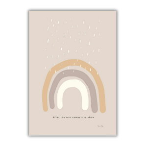 「雨のあとには虹がかかる」 ポスター ポストカード ミニポスター はがき アート インテリア おしゃれ 北欧 韓国 プレゼント かわいい 店舗 英語 モデルルーム 風水 玄