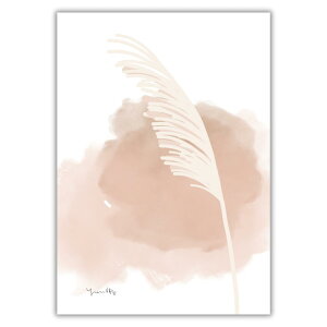 「パンパスグラス」 ポスター ミニポスター ポストカード はがき たんぽぽ インテリア 北欧 韓国 海外 淡色 おしゃれ かわいい ニュアンスカラー くすみカラー 風水