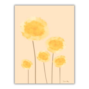 ポスター ポストカード ミニポスター はがき 黄色 たんぽぽ 花 インテリア 北欧 韓国 アート 風水 ナチュラル シンプル くすみ 淡色 おしゃれ かわいい リビング