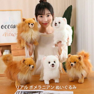 いぬ 犬 ぬいぐるみ ポメラニアン イヌ リアル かわいい 癒し ふわふわ 柔らかい 動物 置物 インテリア プレゼント クリスマス 誕生日 バレンタイン ホワイトデー 贈り物