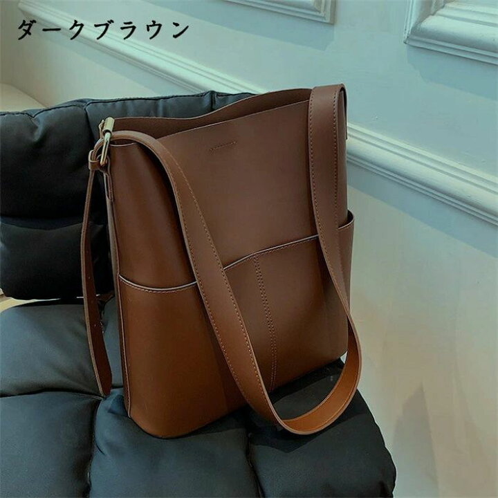 楽天市場】無地 A4 ビジネス 通学 通勤 革 レザー 鞄 バケットバッグ