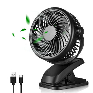 クリップ式扇風機 2WAY給電 USB扇風機 充電式 卓上 クリップ型 静音 ミニ扇風機 360度回転 USBファン デスク パソコン PC