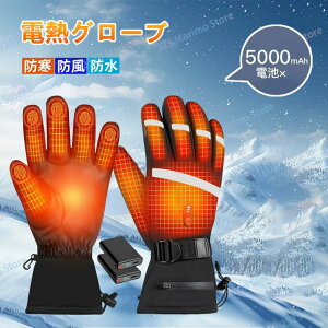 バイク用 電熱グローブ 電熱手袋 バイク 10000mAh大容量バッテリー付 65℃最高温度