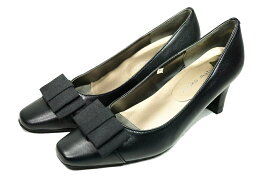 パンプス 黒 歩きやすい 本革 結婚式 卒業式 入学式 リボン レディース 通勤 仕事 オフィス 葬式 痛くない 疲れない 日本製 yuriko matsumoto 返品交換無料 送料無料