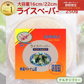 【マラソン期間限定】＼1,000円ポッキリ送料無料／【もちもち食感で臭くない、美味しさ評判！】 ライスペーパー (16cm/22cm 250g) 送料無料 無添加 オーガニック 無農薬 ベトナム グルテンフリー 生春巻き ライスペーパーケーキ TWIN EAGLES